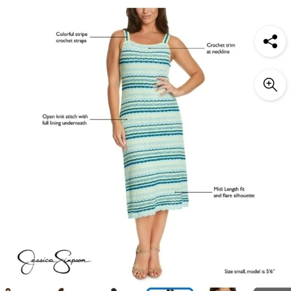 Jessica Simpson Women's Dresses Nwt Jessica Simpson Crochet Midi Dress - Picture 4 of 7